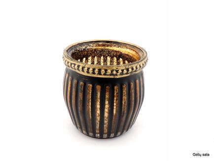 Glass Candle Holder Black